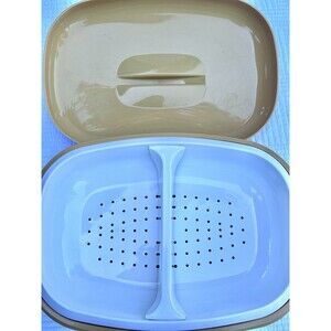 1970’s Vintage Tupperware 4 Pc Rice Vegetable Steamer Set Harvest Gold Full Set